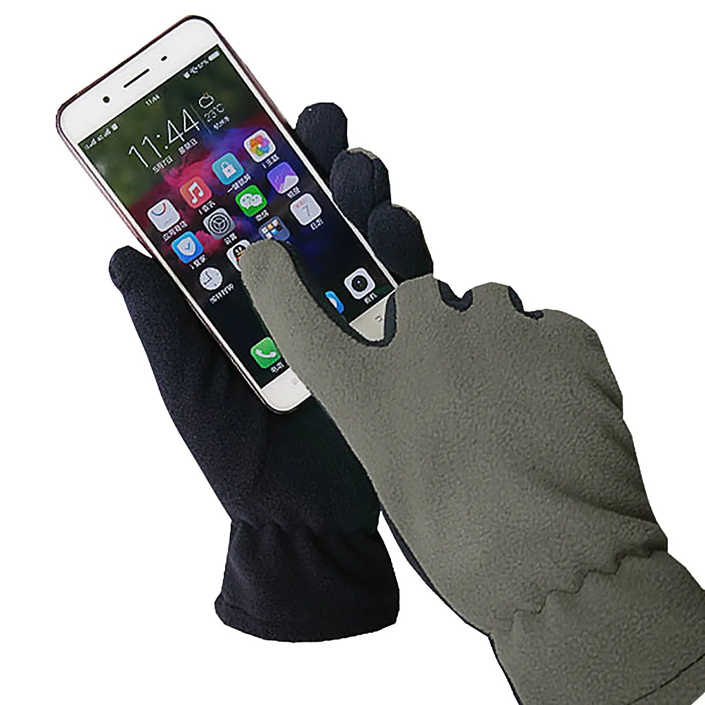 Ветрозащитные теплые плюшевые перчатки для мужчин и женщин сенсорные езды на
