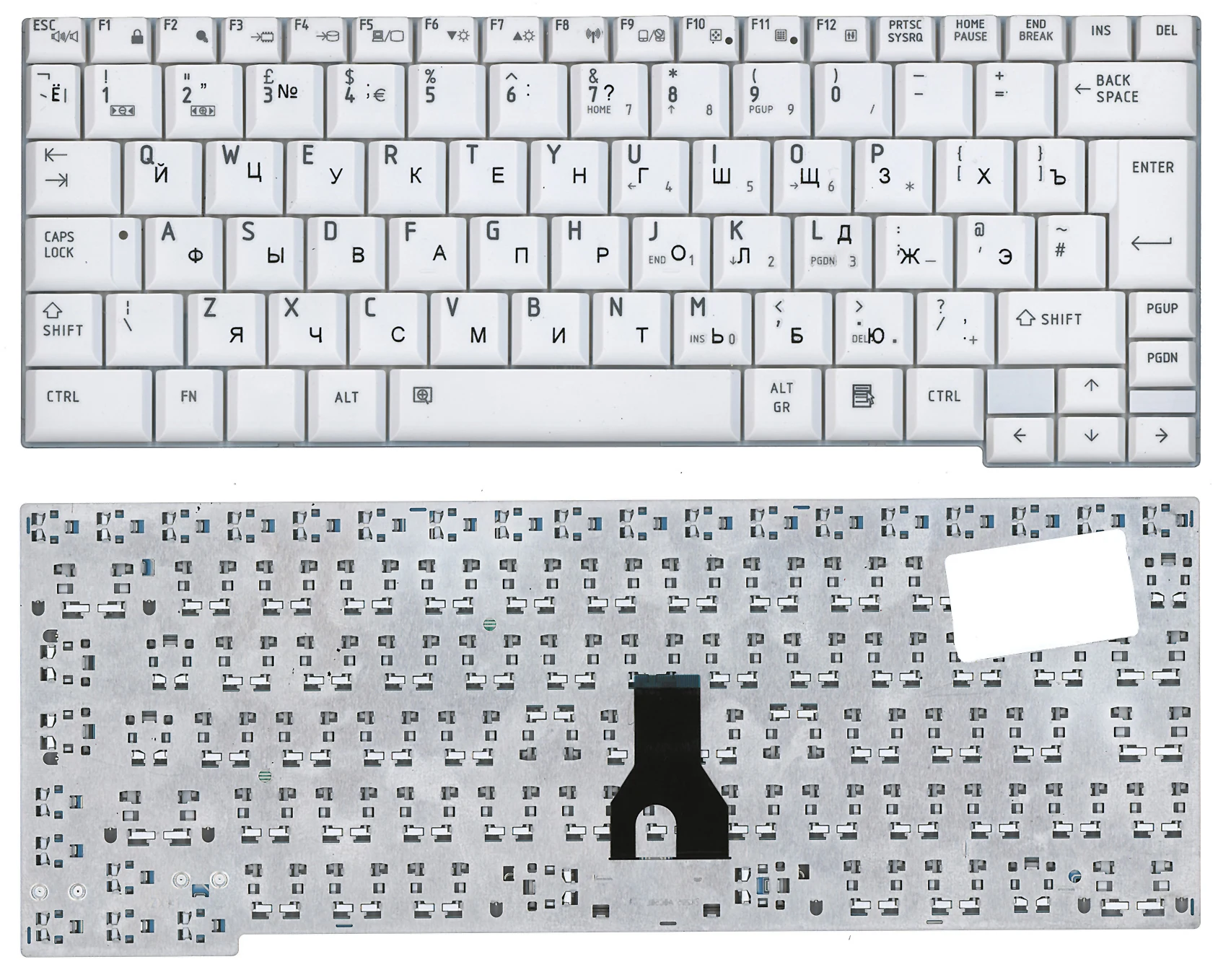 Клавиатура для ноутбука Toshiba Portege A600 A603 R500 R600 R601 R603 белая|Клавиатуры замены| |