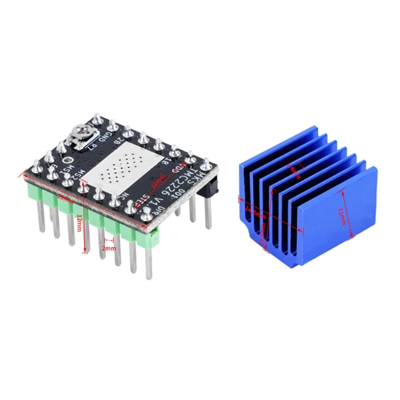 TMC2226V1.0 шаговый Драйвер MKS TMC 2226 2209 модуль шагового контроллера двигателя для