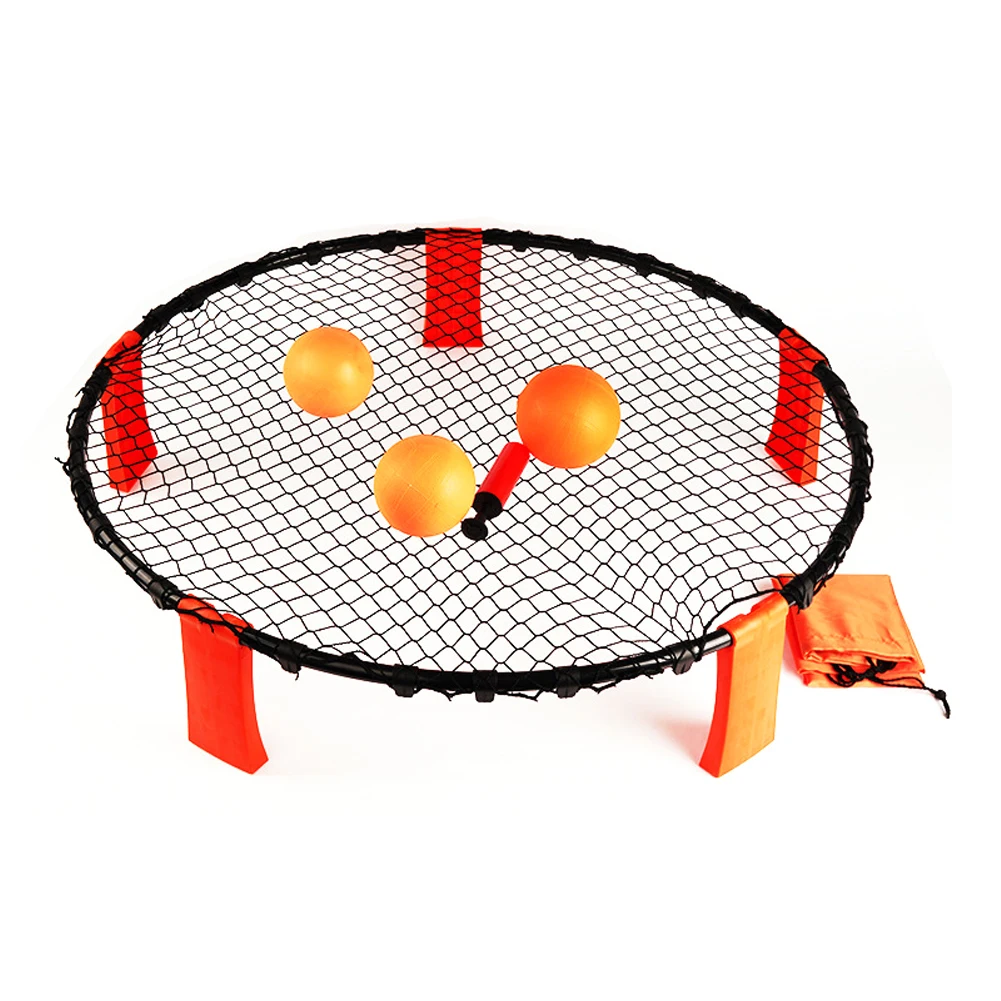 

Mini Beach Volleyball Spike Ball Game Set Outdoor Team Sports Spikeball Lawn Fitness Equipment With 3/4 Balls Volleyball Net