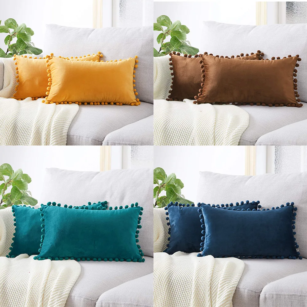 

OblongCushion Cover Home Decor Pillow Covers Living Room Bedroom Sofa Decorative pillowcase 30x50cm shaggy fluffy cover
