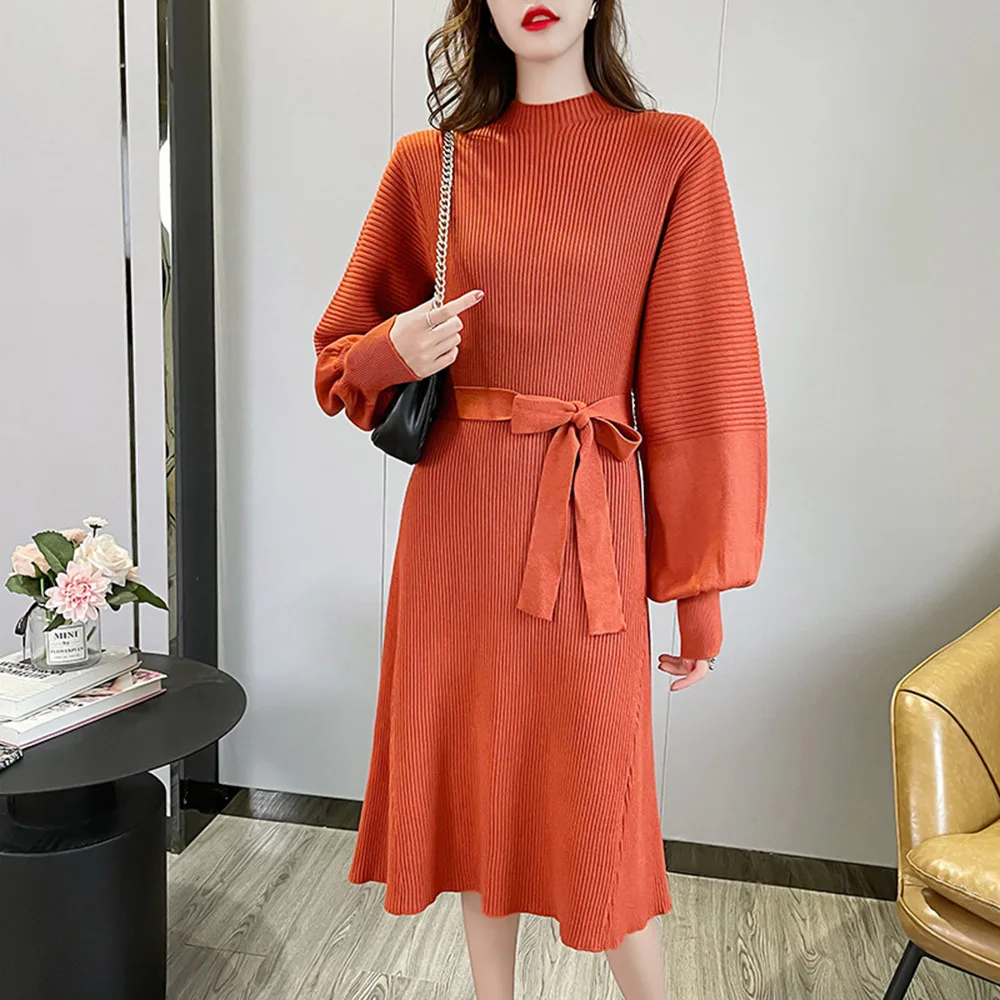 

High-quality Pregnant Women's Sweater Dress 2021 Fall New Loose Breastfeeding Knitted Dresses Ladies Fashion Temperament Vestido