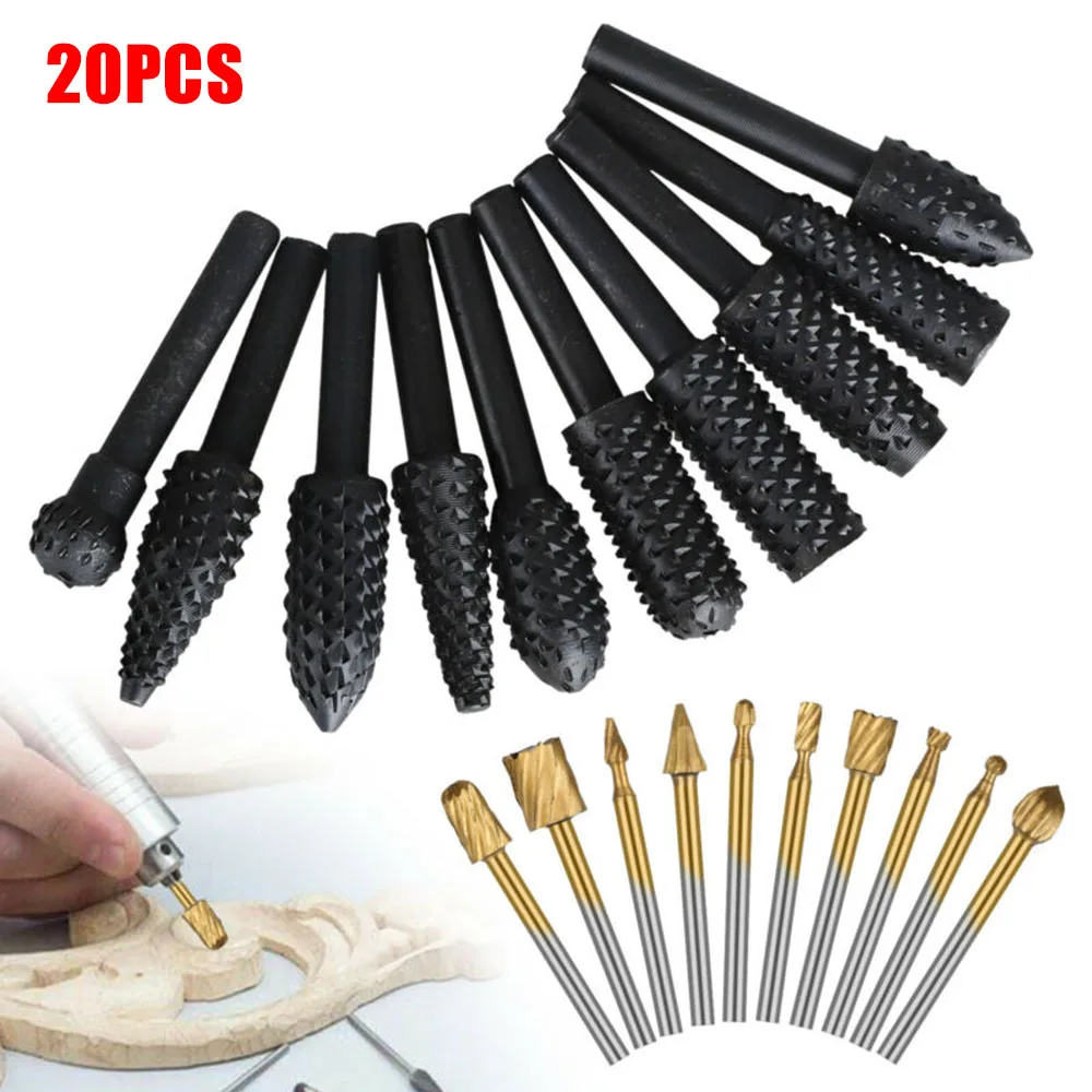 Набор вращающихся сверл по дереву 20 шт. набор 1/4 &quot1/8&quot|Абразивные инструменты| |