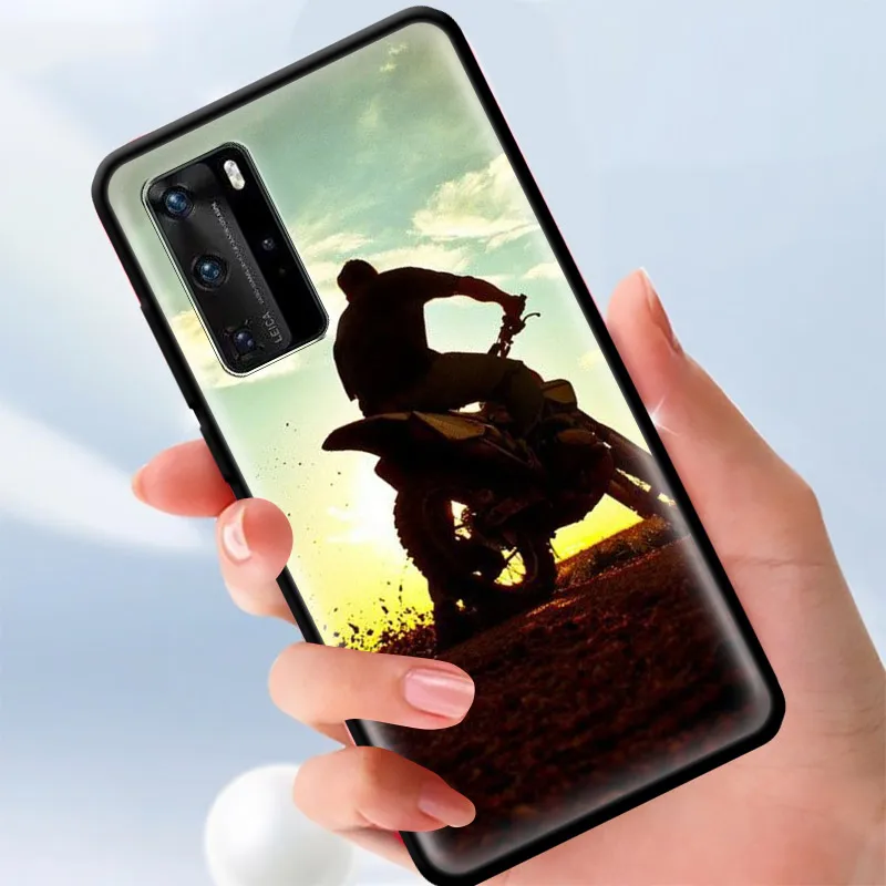 

Moto Cross Motorcycle Sports Phone Case For Huawei P30 P20 P40 P10 P Smart 2019 Z Mate 20 10 Lite 40 Pro Cover Soft Shell Coque
