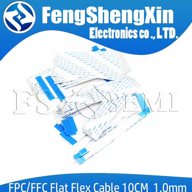

10Pcs Type A/B 1.0mm Pitch FPC FFC Flexible Flat Cable 10CM 100MM 4/6/8/10/12/14/16/18/20/24/26/30/32P/34P/40P~70P