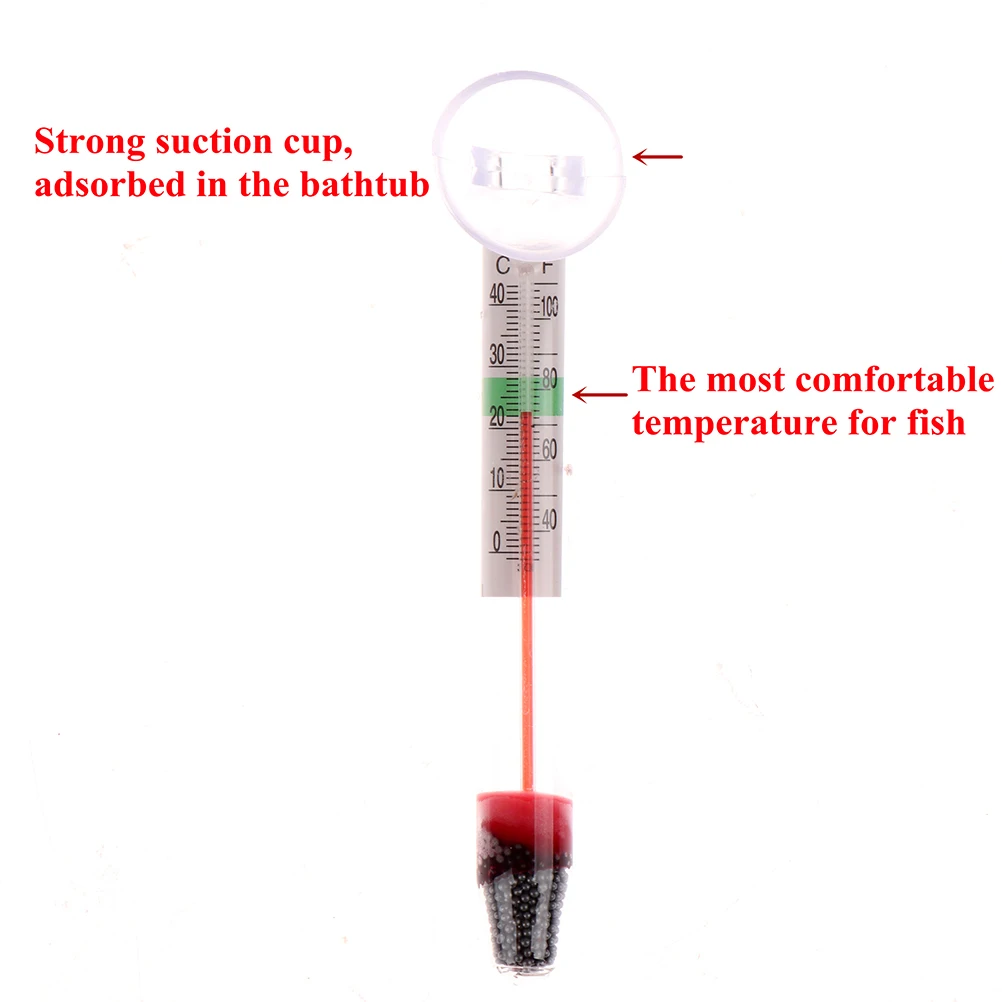 

Glass Meter Aquarium Fish Tank Water Temperature Thermometer Suction Cup