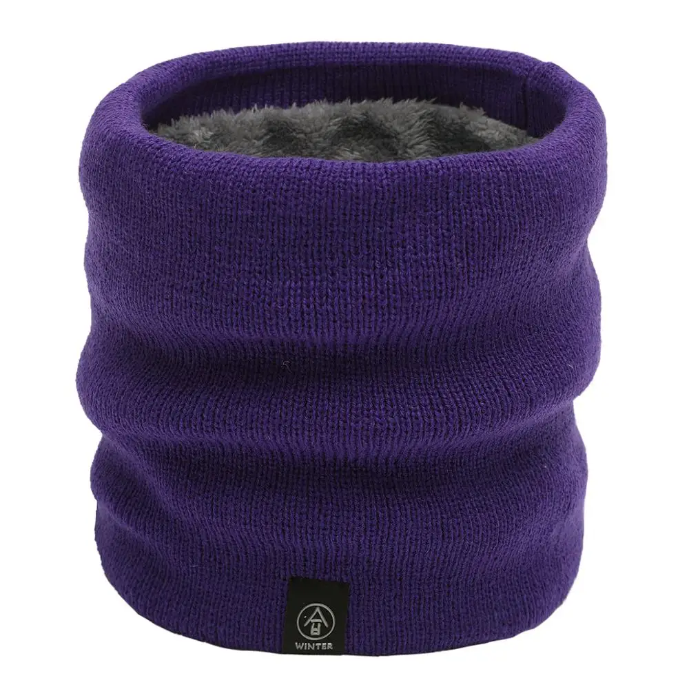 Теплый плюшевый шарф для женщин и мужчин вязаный шерстяной с воротником