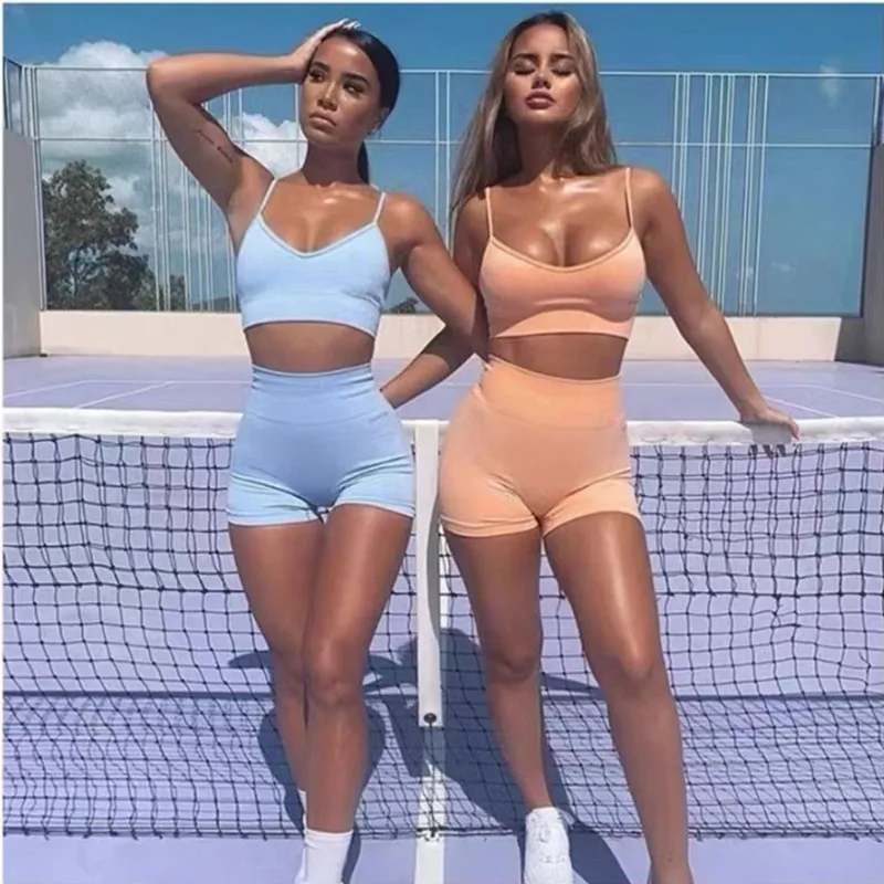 

Woman tracksuits Seamless Women Yoga Set Workout Sportswear Gym Clothing Fitness Crop Top High Waist Leggings Sports Suits