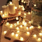 USB сказочная гирлянда, светодиодная гирлянсветильник с шариками, 10204080 светодиодов для улицы, сада, рождественской елки, свадьбы, светодиодсветильник освещение