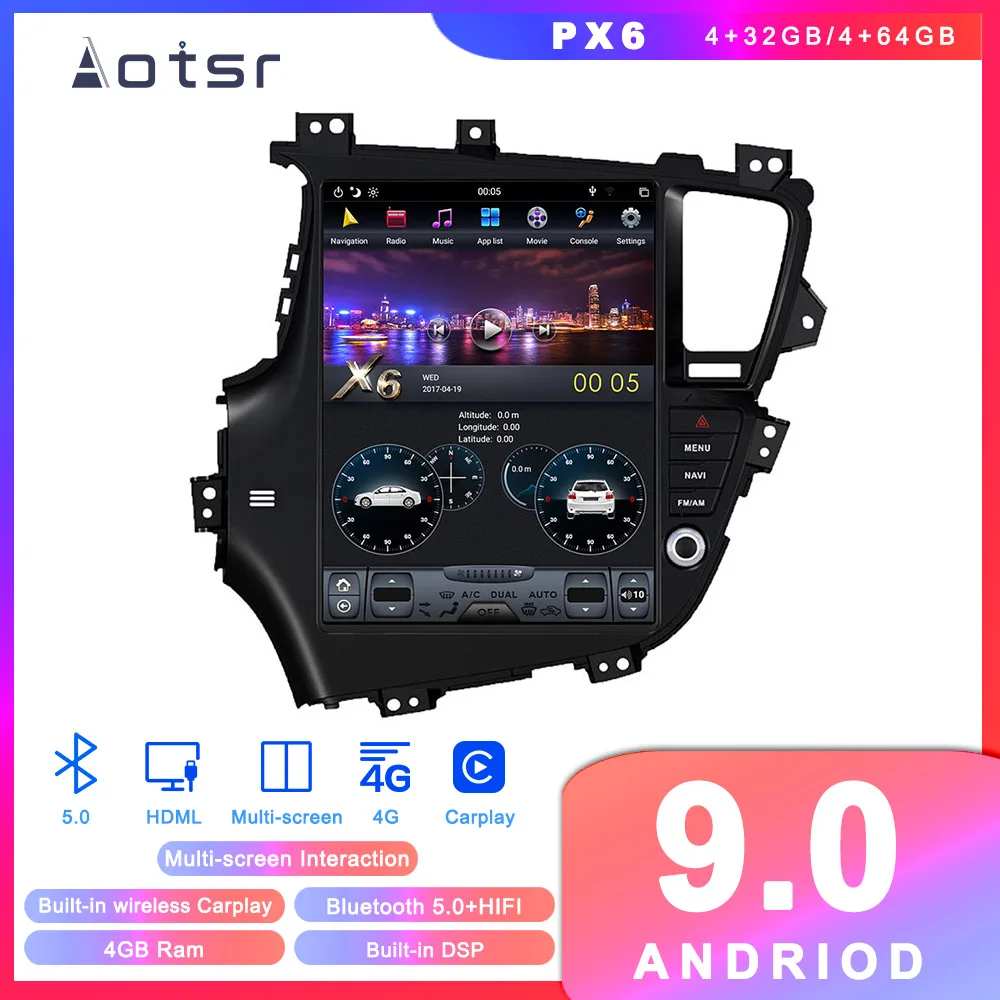 Автомобильный DVD плеер Tesla Android 9 без автомобильного плеера GPS навигация для KIA K5