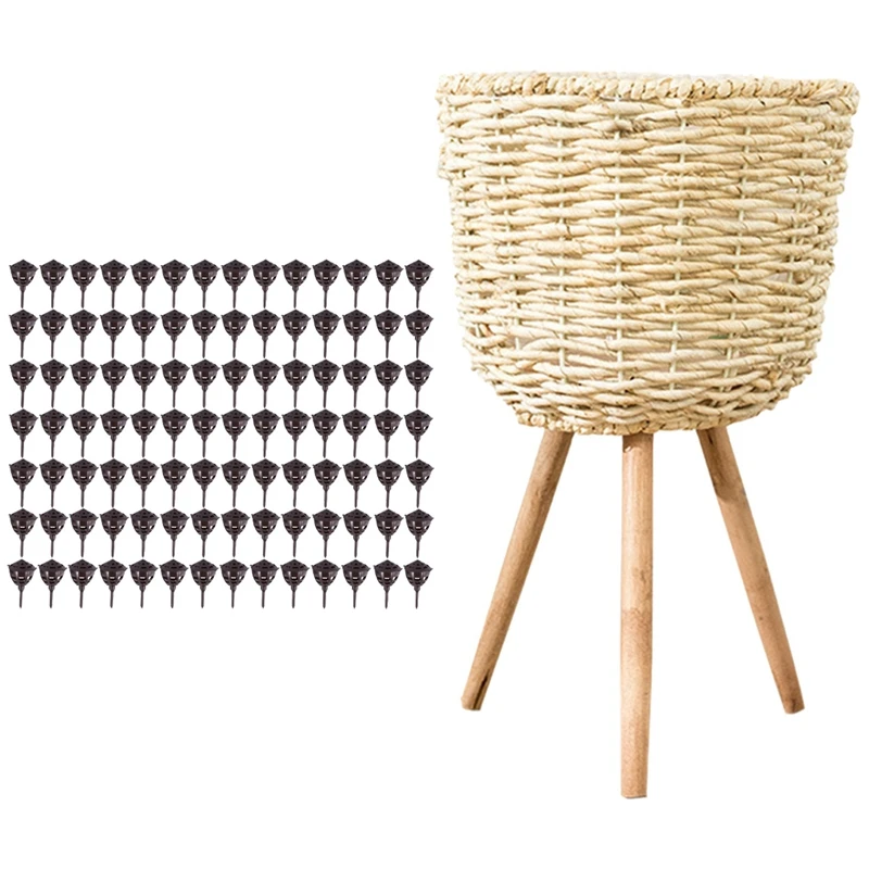 

100 шт. коробка для удобрений, пластиковая корзина с крышкой для удобрений и 1 шт. корзины для хранения бамбука для грязного белья, корзина для ...