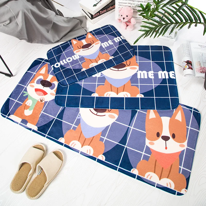 Simanfei коврик для ванной фланелевый дверной мультяшная собака кухня спальня