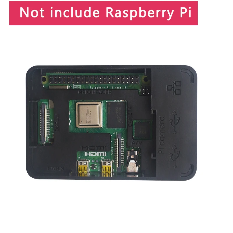 Последняя Raspberry Pi 4 корпус ABS Черная защитная Корпусная коробка с логотипом Raspberry для Raspberry Pi 4 Модель B