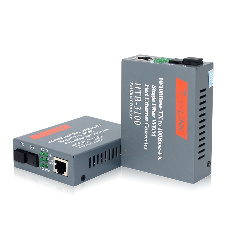 1 пара HTB 3100AB 20 км AB 10/100 Мбит/с волоконно оптический медиа конвертер одиночный