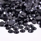 Стразы JUNAO 2 3 4 5 6 мм, черные стразы с плоской задней стороной, стразы с аппликацией, полимерные наклейки для ногтей, не требующие горячей фиксации