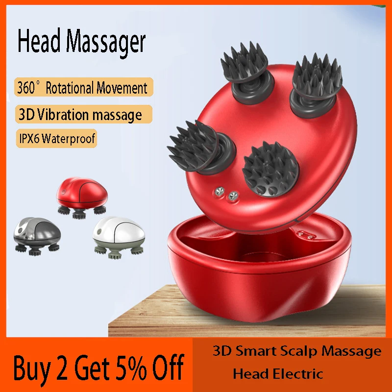 Массажер для головы Электрический массаж тела предотвращает вибрацию волос