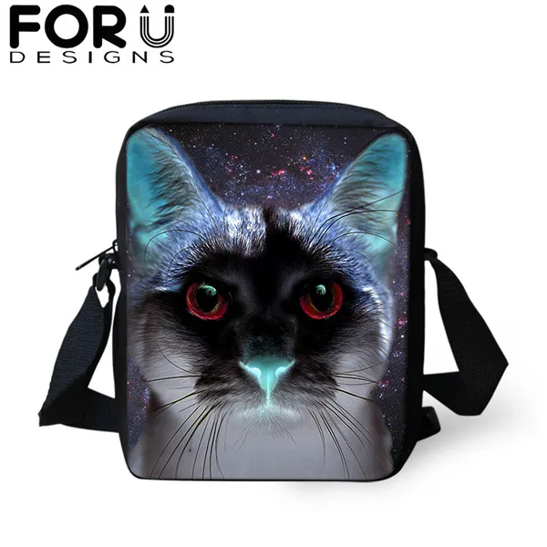 FORUDESIGNS/готический Черная кошка школьные сумки 3 шт./компл. для девочек и мальчиков Повседневное 3D Для женщин рюкзак ортопедический рюкзак детская дорожная сумка для книг - Цвет: CDGX1397E