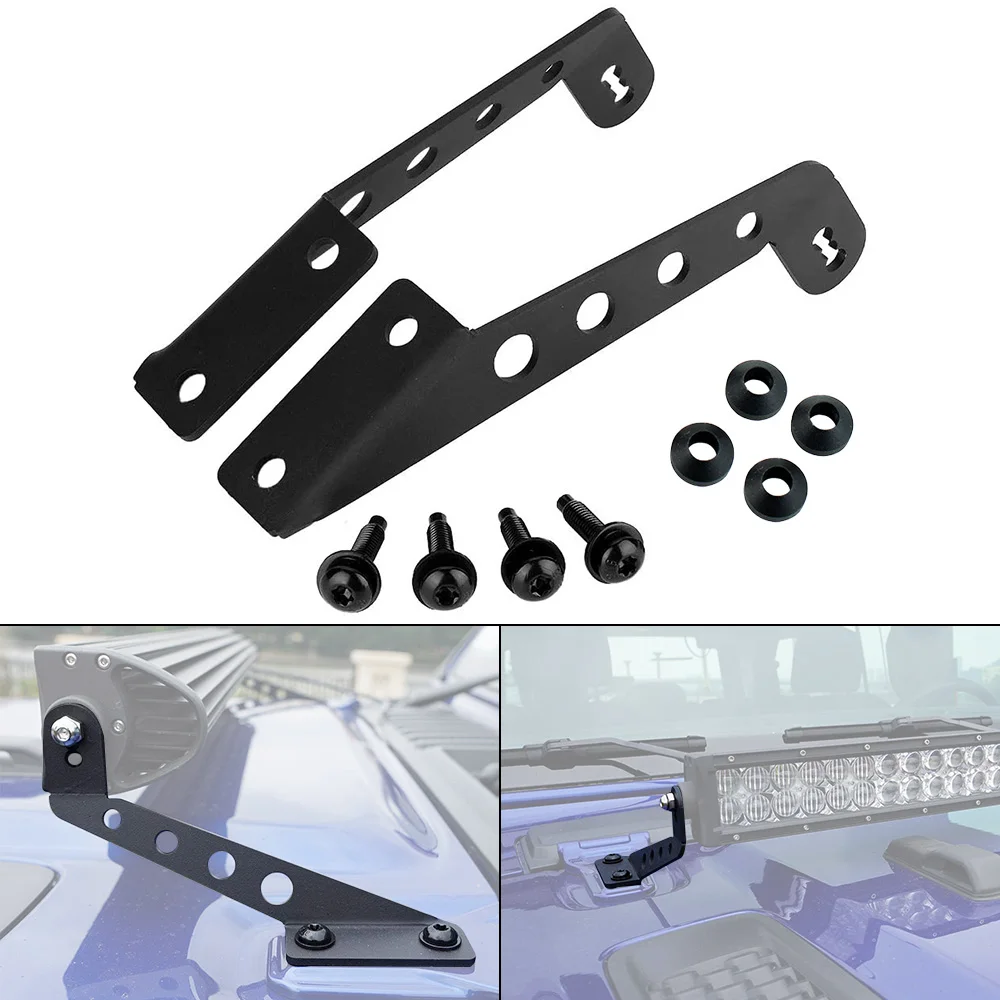 Auto Accessories Hood Mount Led Light Bar Windshield Front Mouting Brackets For Jeep Wrangler JL 2018 2019 2020
