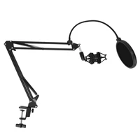 nb 35 microphone scissor arm stand and table mounting clampnw filter windscreen shield metal mount kit