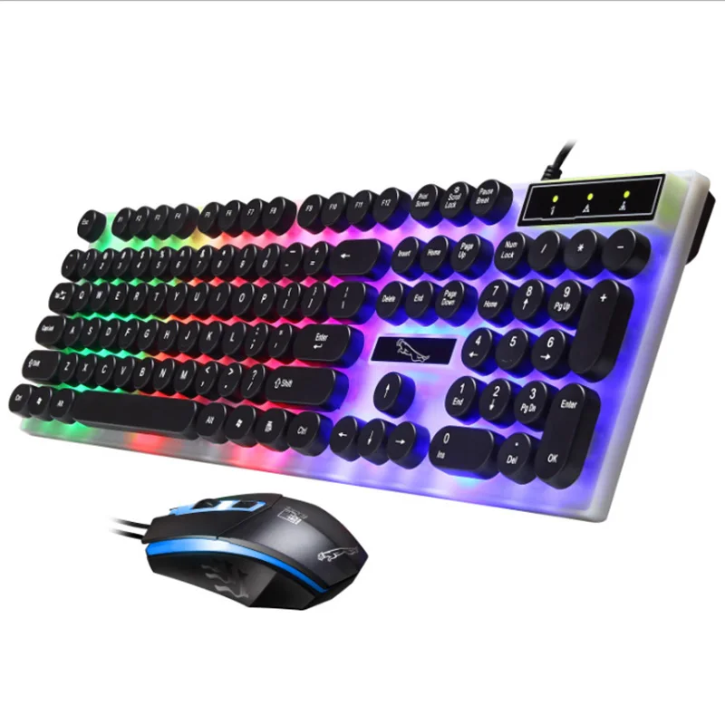 G21 Punk Gaming Keyboard and Mouse,USB Wired Backlit Gaming Mouse and Keyboard Combo  for Desk Computer/Laptop/Smart TV