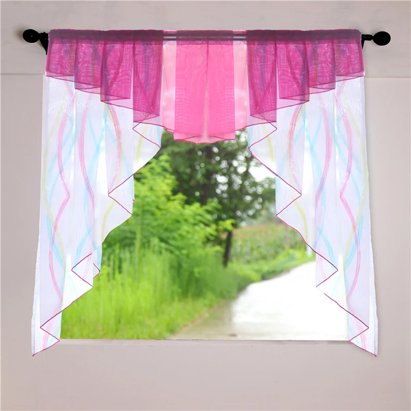 Европейская двухслойная римская занавеска в полоску для эркера спальни