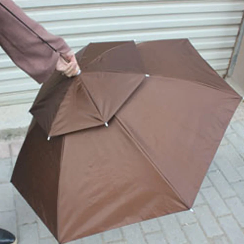 95Cm Foldable Head Umbrella Hat Anti-Rain Anti-Uv Outdoor Fishing Caps Portable Travel Hiking Beach Fish Tackle Rain Gear Grey | Спорт и