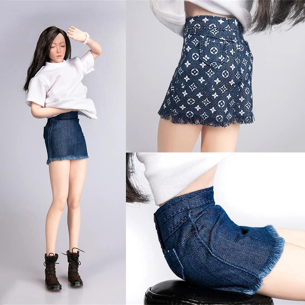 

1/6 Scale TYM028 Women Sexy Short dress show Fashion Denim Clothing Female Skirt Clothes For 12" Action Figure Body Doll Toys