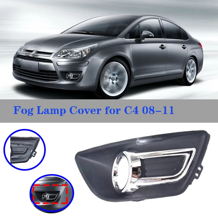 

Car Front Fog Lights Cover Hood Frame Shade for Citroen C4 2008-2011