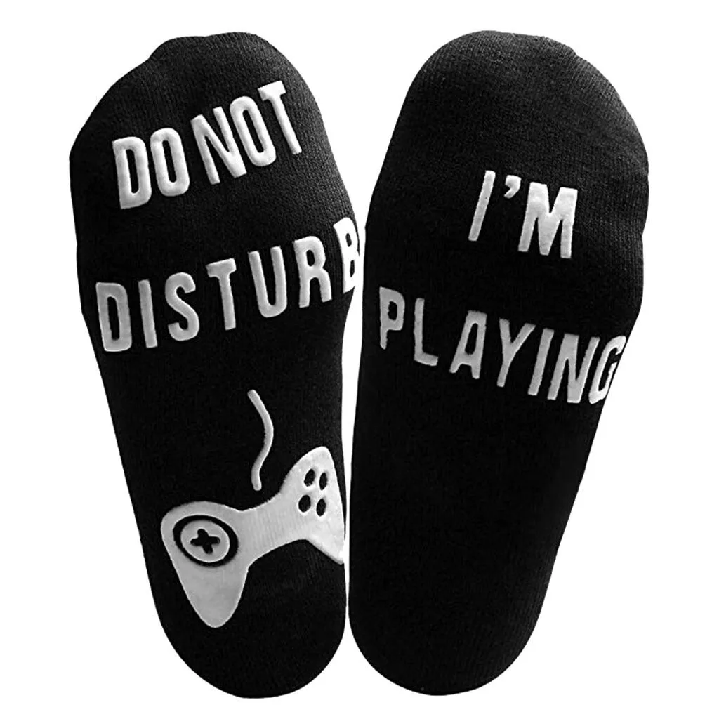 

Men Unisex 'do Not Disturb' Great Gamer Gift Letter Print Funny Ankle Socks