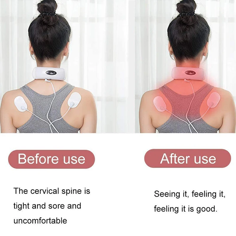 

Electric Pulse Back Neck Massager Health Care Relaxation Far Infrared Heating Pain Relief Tool Intelligent Cervical Massager