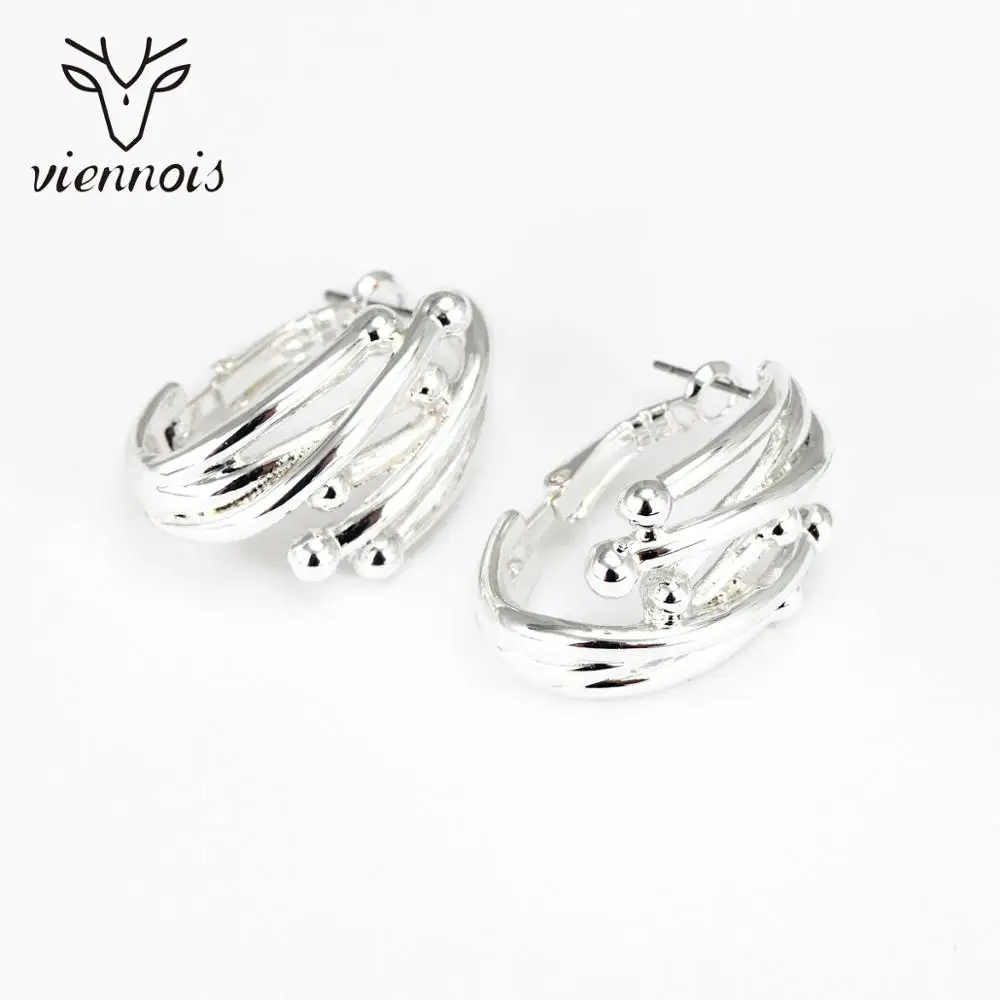 

Viennois Aureate Irregular Winding Stud Earrings for Women Silver Color Fashion Earrings