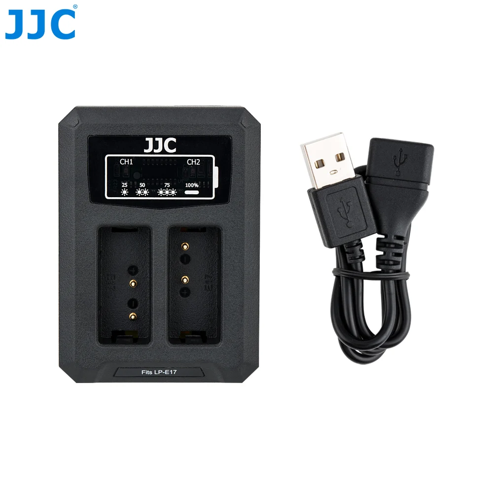 DCH-LPE17UE JJC USB двойное зарядное устройство для Canon LP-E17 LPE17 на камеру EOS M5 M6 Mark II M6 M3 77D 800D 760D 750D заменяет LC-E17C LC-E17 - Цвет: DCH-LPE17UE