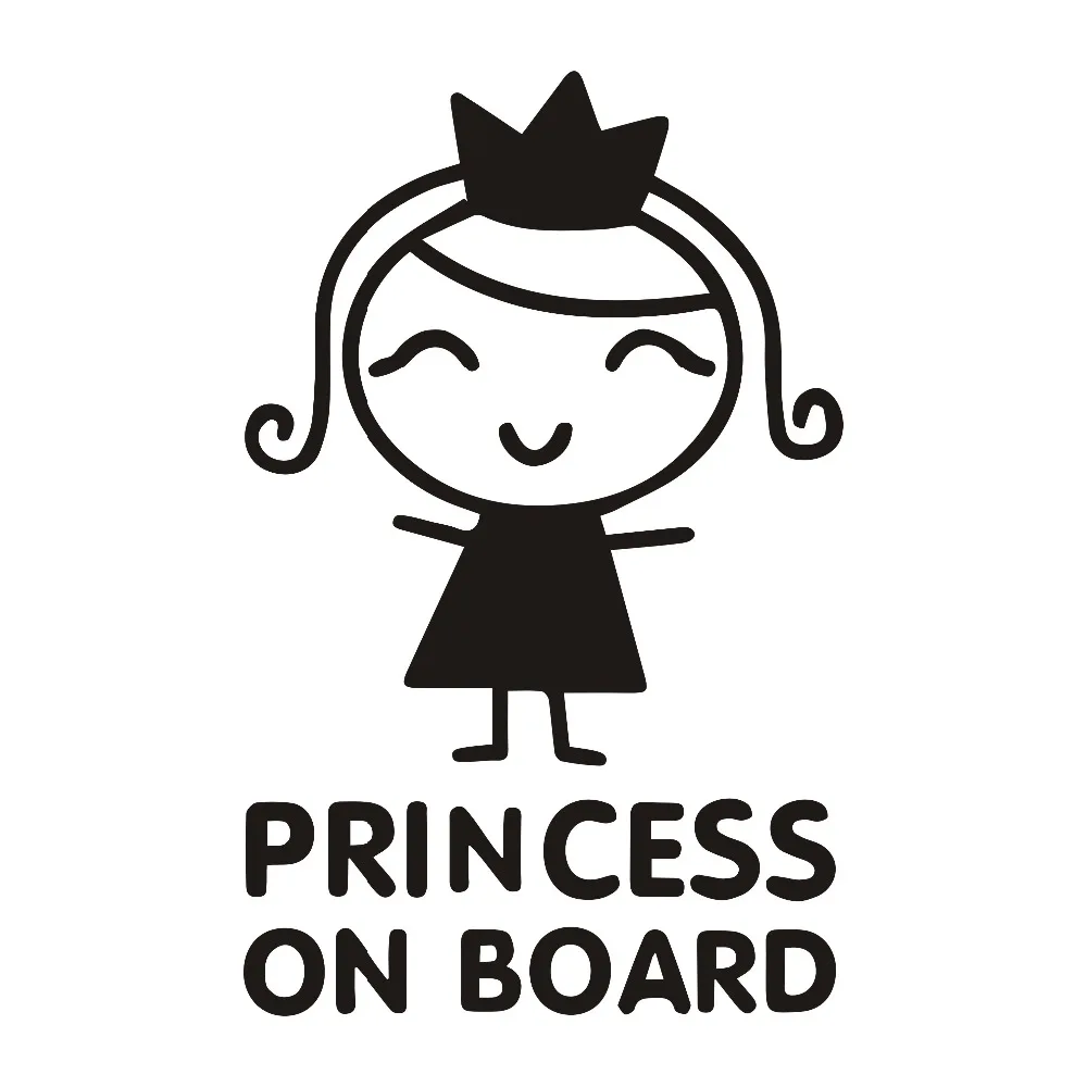 

12cm*8cm PVC Car Stickers Personality Princess on Board Baby Girl Styling Stickers Vinyl Decal Waterproof Car Accessories