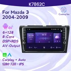 Автомагнитола MEKEDE для Mazda, проигрыватель на Android 11, 6 ГБ ОЗУ, 128 Гб ПЗУ, с GPS Навигатором, видеоплеером, для Mazda 3 Bk, типоразмер 2 Din, 2003-2009