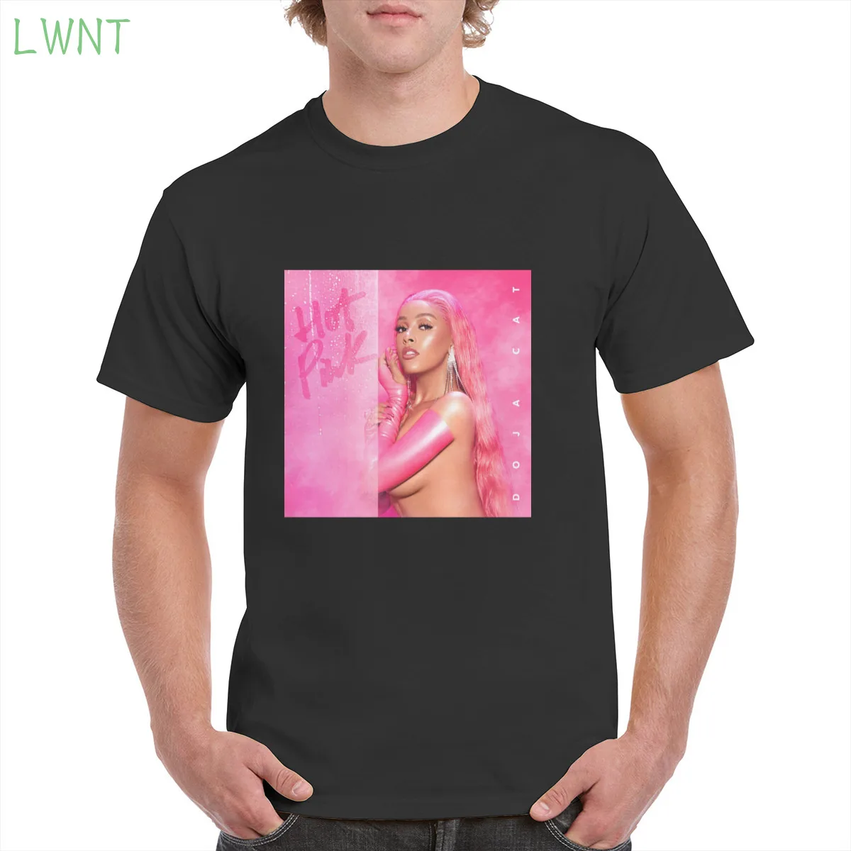 

100%Cotton Doja Cat Pink sexy Juicy T Shirt Top Harajuku Aesthetic Tshirt Oversized clothes Female/Man