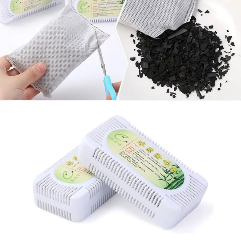 

2 Box Air Purifier Refrigerator Deodorant Freezer Deodorizer Home Accessories Bamboo Charcoal Activated Carbon Box Smell Remover
