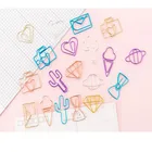 10 шт. симпатичные цветные металлические зажимы для бумаги С КАКТУСОМ планетой зажимы с длинным хвостом офисная ручная папка для книг органайзер для бумаги канцелярские зажимы для рыбы