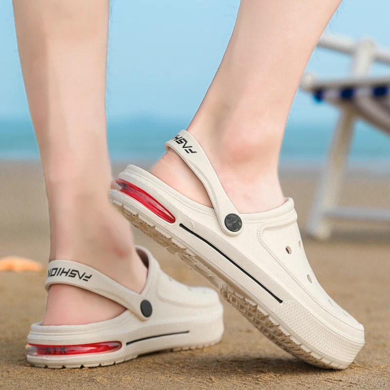 

Summer Men's Garden Clogs Sandals Outdoor Beach Water Shoes Lightweight Comfortable Slip on Shoes Air Cushion Slippers