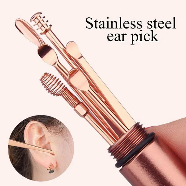 

6 In 1 Portable Ear Cleaning Set Reusable Ear Wax Removal Ear Cleaner with Storage Box For Home Outdoor JS22