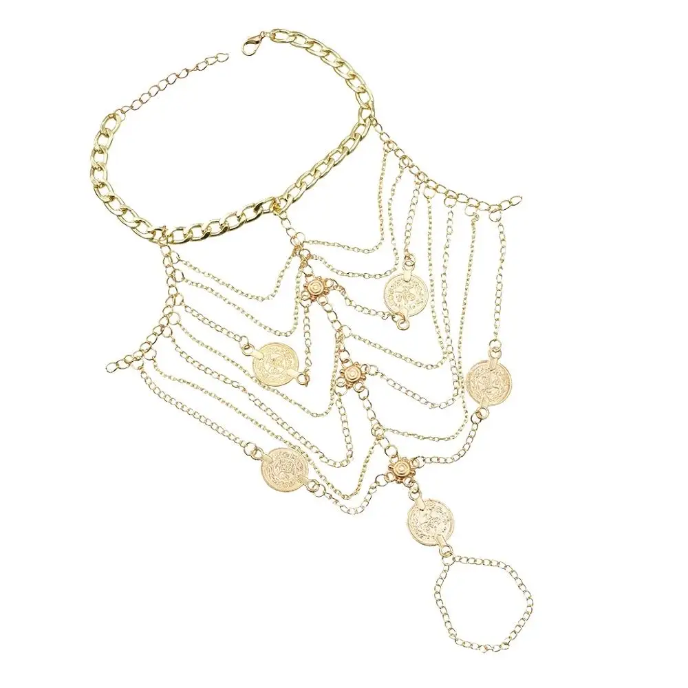 Браслеты Женские в стиле бохо винтажные Многослойные ножные браслеты-анклеты с