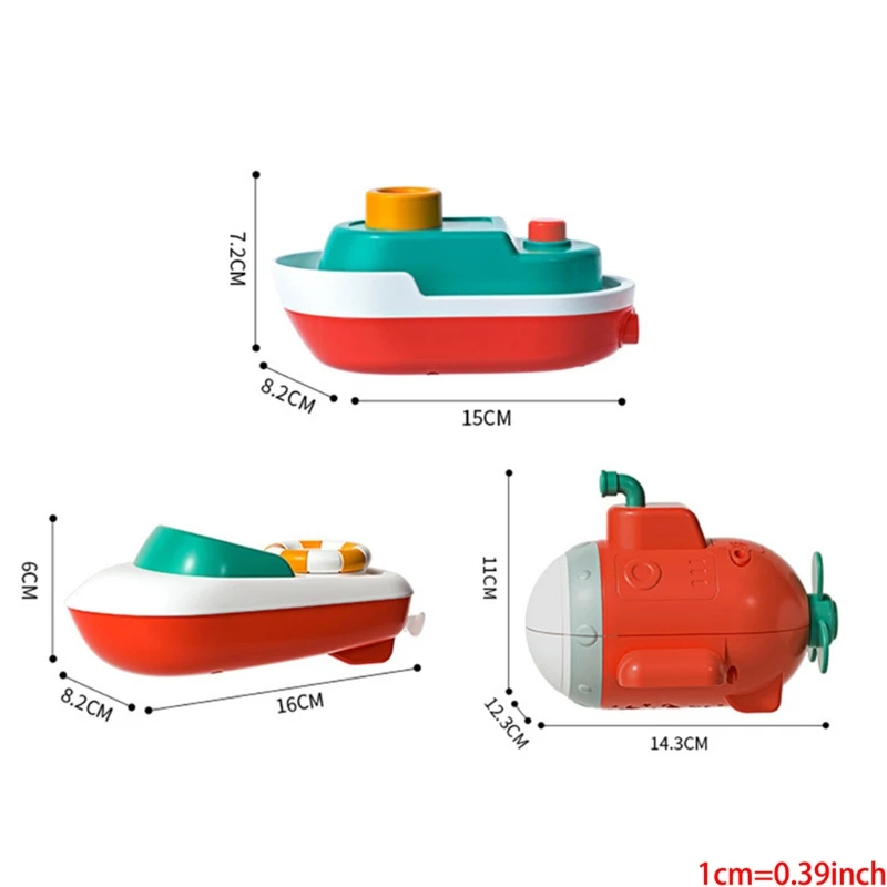 

2021 New Bathroom Shower Bath Toys Baby Speedboat Clockwork Swimming Fun Bathtub Kids