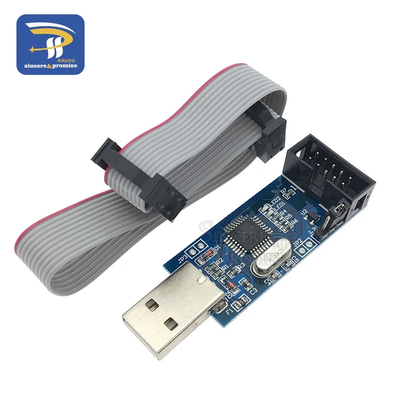 LC-01 1 комплект 10Pin до 6 Pin плата адаптера+ USBASP USBISP AVR программист USB ATMEGA8 ATMEGA128 ATtiny/CAN/PWM 10Pin модуль провода DIY