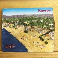 qiqipp greece crete tourism commemorative magnet refrigerator sticker ganya famous pink beach scenery magnetic sticker