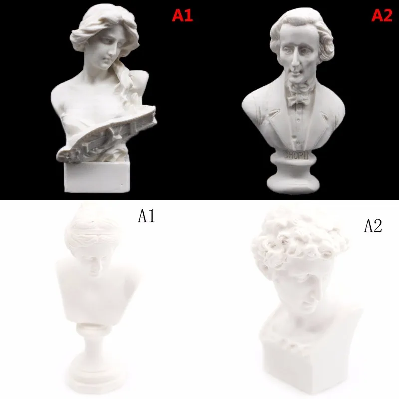 

1/12 Doll house Miniature Furniture Simulation White Resin Venus David Bust Sculpture Pretend Play House Toys for Kids Children