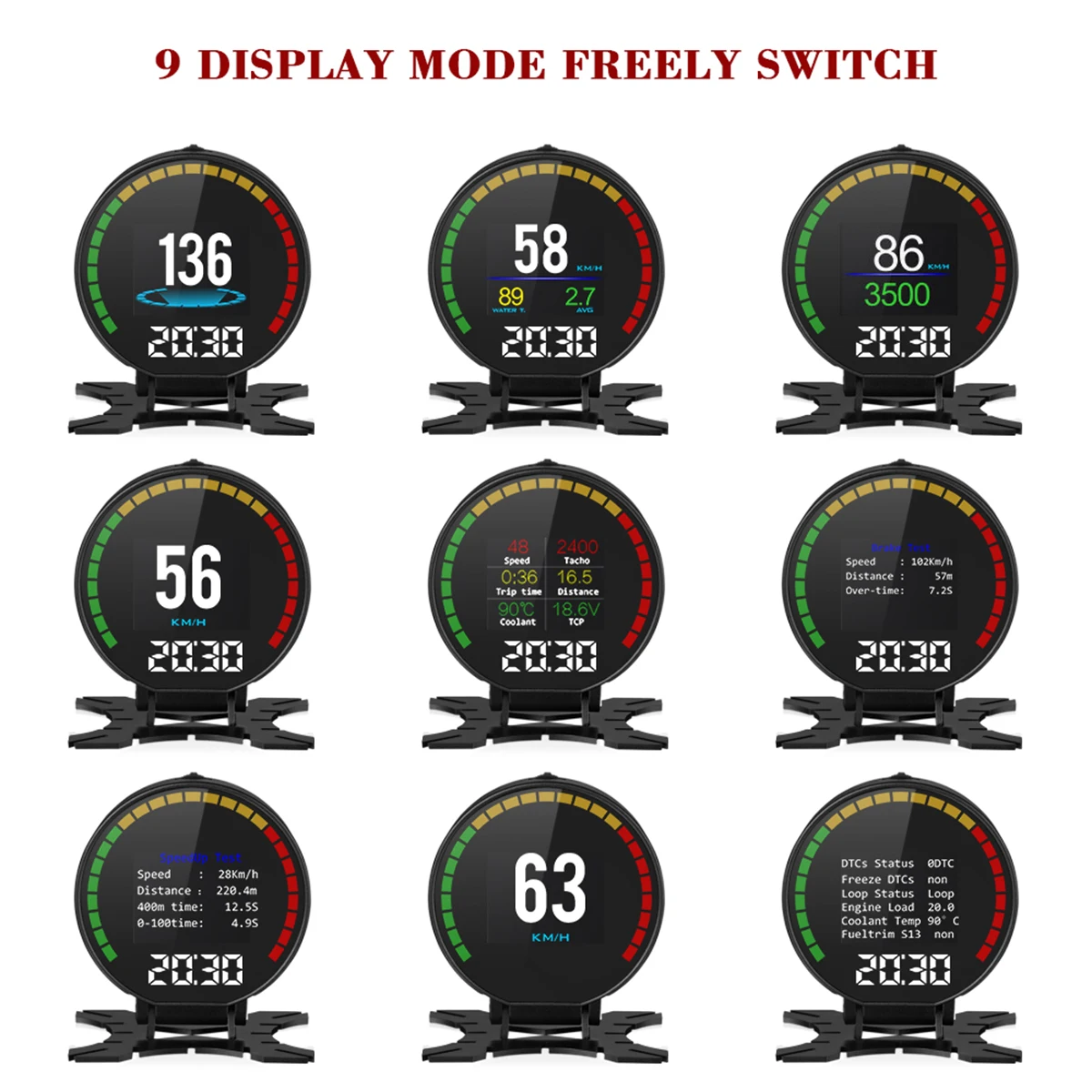 

1 pc 2.84inch TFT Screen HD OBD Digital Speed Hud Display Car Speedometer Black OBD2 Pressure Meter Oil Water Temp Gauge