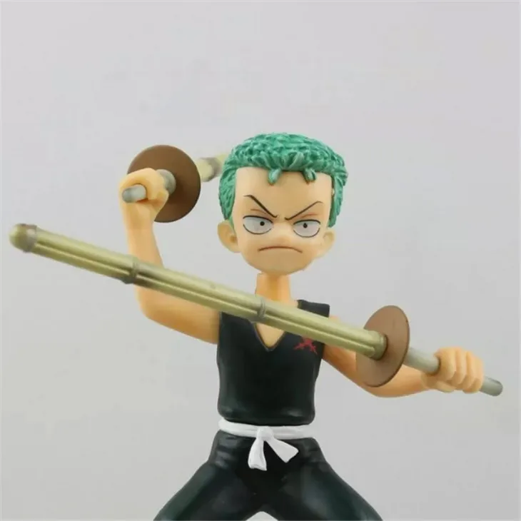 11 см аниме фигурка Zero ONE PIECE Roronoa Зоро детство черный бамбуковый меч Ver ПВХ Модель