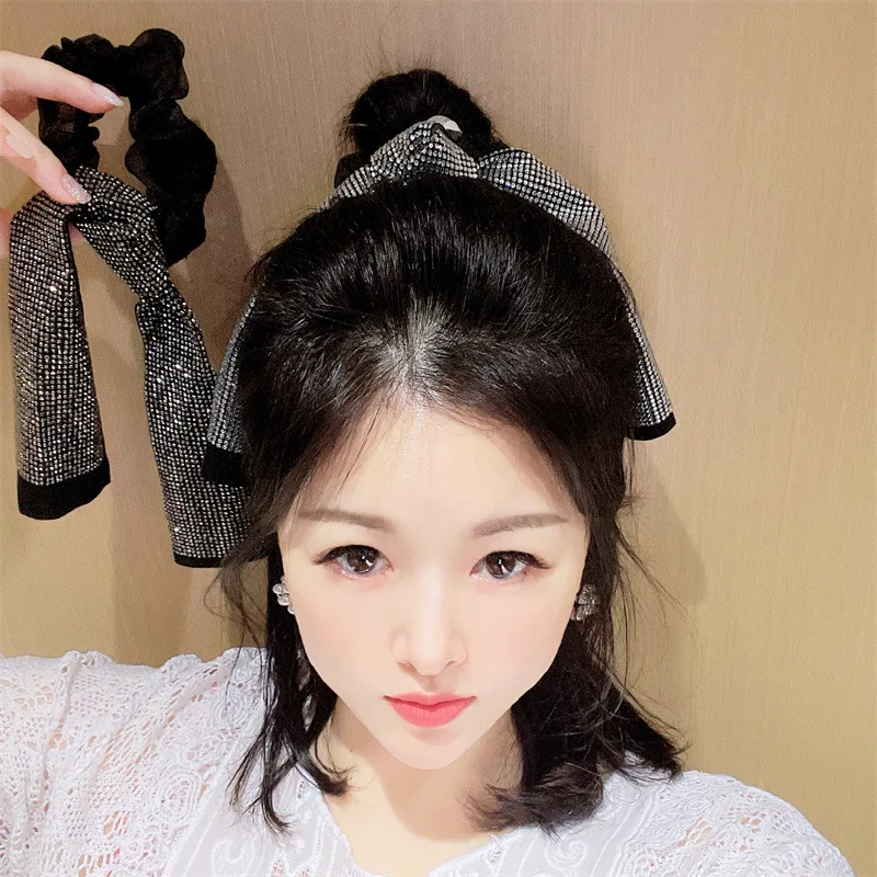 

Новинка 2021, стразы, резинка для волос, резинка для девочек, резинки для волос с большим кишечником, головной убор для женщин, модные аксессуа...