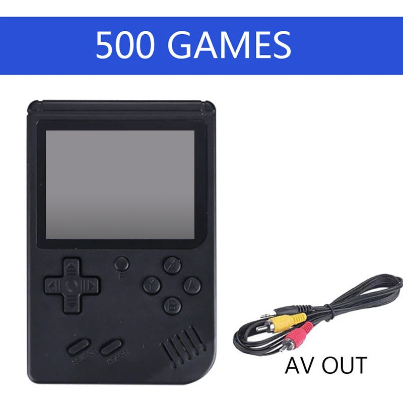 Black Новинка 500 игры ретро портативная мини игровая консоль 8 бит карманный портативный игровой плеер встроенные классические игры лучший подарок для ребенка - Цвет: Black