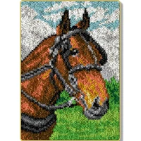 Latch hook rug kits for adults Carpet making Canvas embroidery with pattern Hobby and needlework Horse Tapestry kit Handcrafts