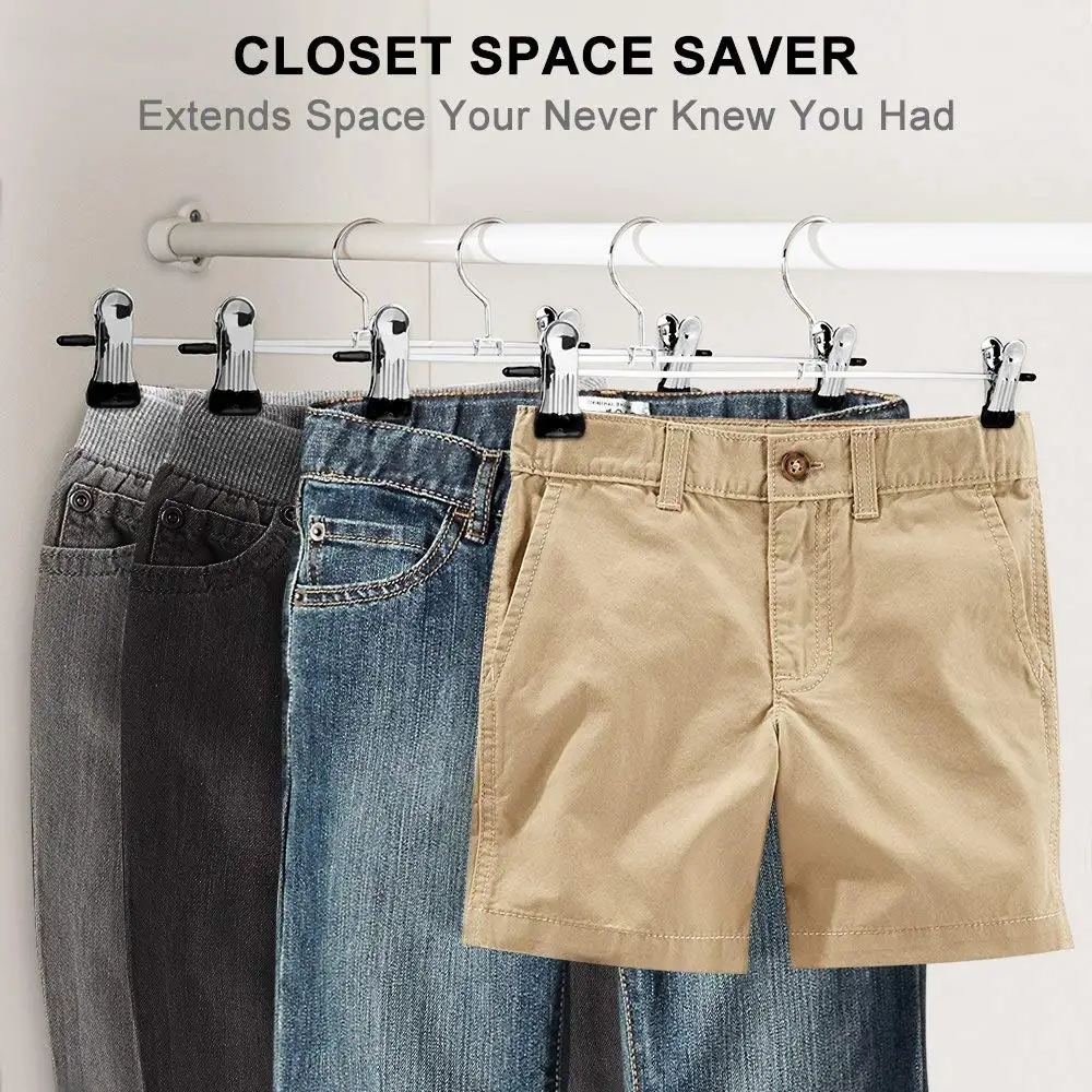 Вешалки для брюк вешалки юбок с зажимами 20 упаковок металлические клип экономии